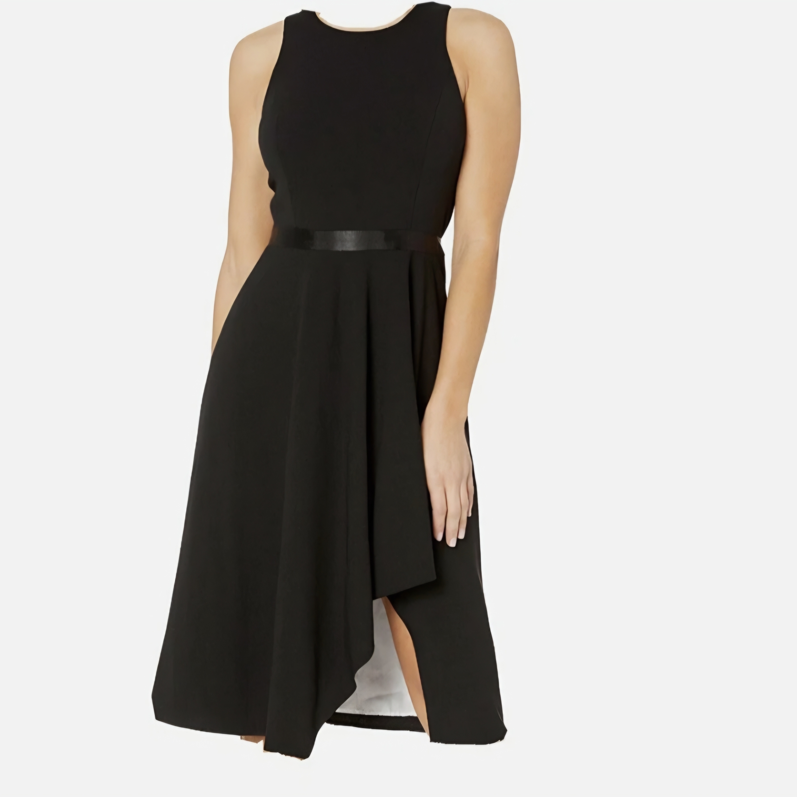Calvin Klein Black Sleeveless Midi Fit-And-Flare Dress